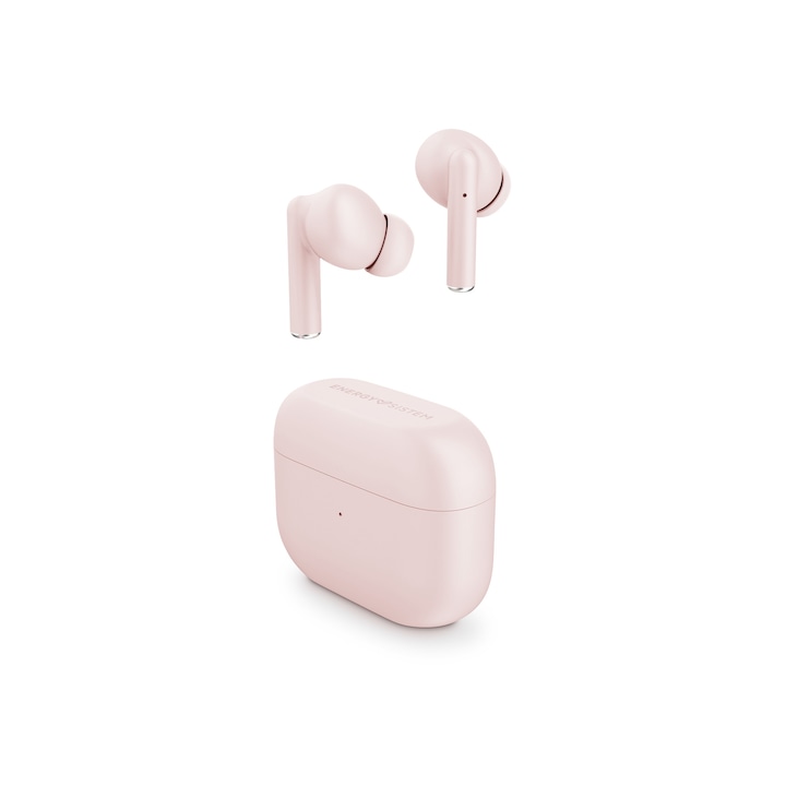 Vezeték nélküli fejhallgató, Energy System, True Wireless Style 2, Bluetooth 5.0, mély basszus, töltőtokkal, rózsaszín