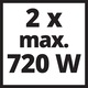 Set 2 acumulatori Einhell Power-X-Change 4511524, 2.5 Ah, 18 V, 720 W putere maxima