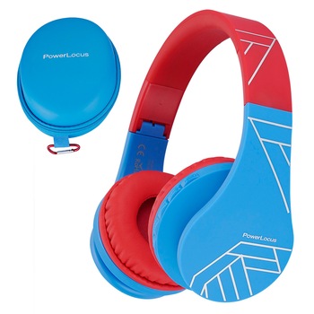 Casti Audio pentru copii, wireless, PowerLocus P1, Albastru/Rosu Casti Audio pentru copii, wireless, PowerLocus P1, Albastru/Rosu