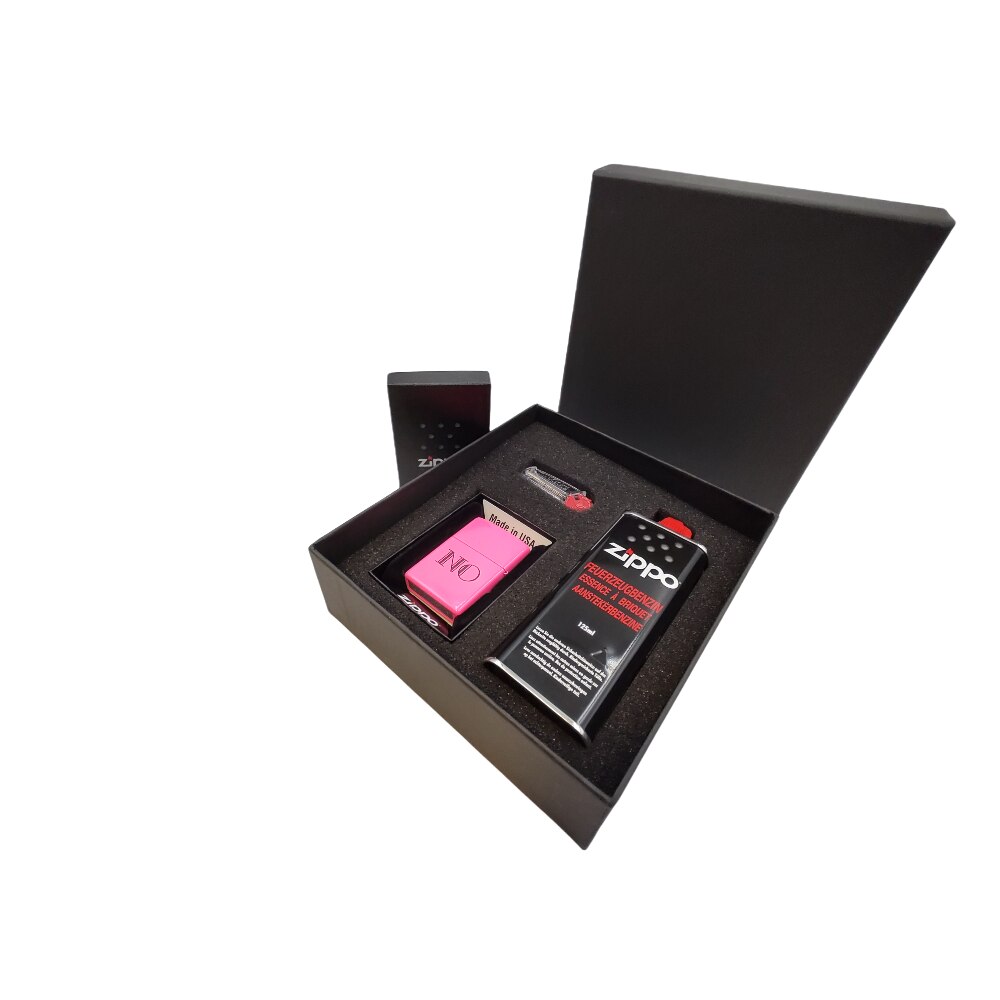 Set Zippo Yes / No - bricheta metalica, benzina, pietre pentru bricheta 255059 M11