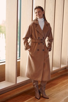 Tatuum, Haina din amestec de lana cu doua randuri de nasturi Mogato, Maro camel Tatuum, Haina din amestec de lana cu doua randuri de nasturi Mogato, Maro camel