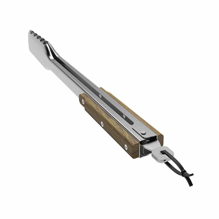 Cleste pentru gratar Traeger, otel inoxidabil, maner din lemn
