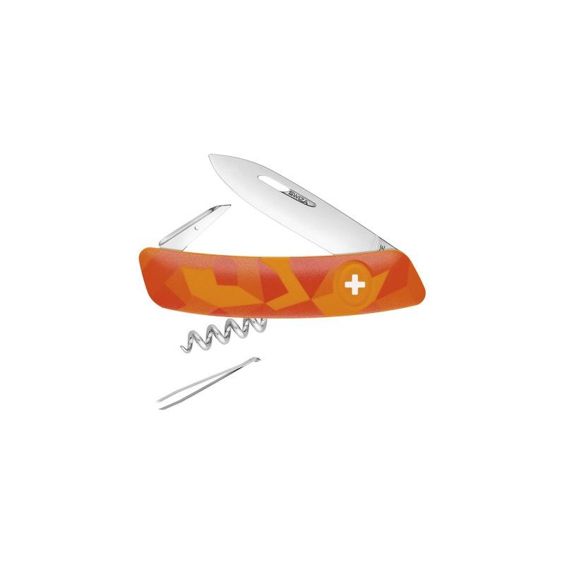 Briceag multifunctional C01 Luceo, SWIZA, Otel, 6 Functii, 7.5 cm, Portocaliu