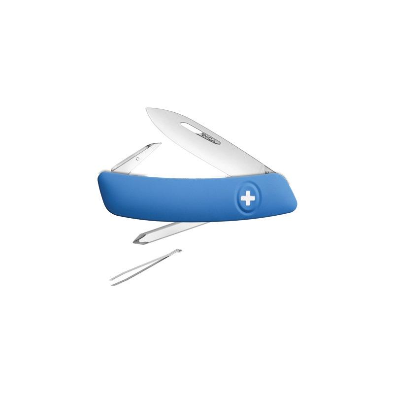 Briceag multifunctional D02, SWIZA, Otel, 6 Functii, 7.5 cm, Albastru