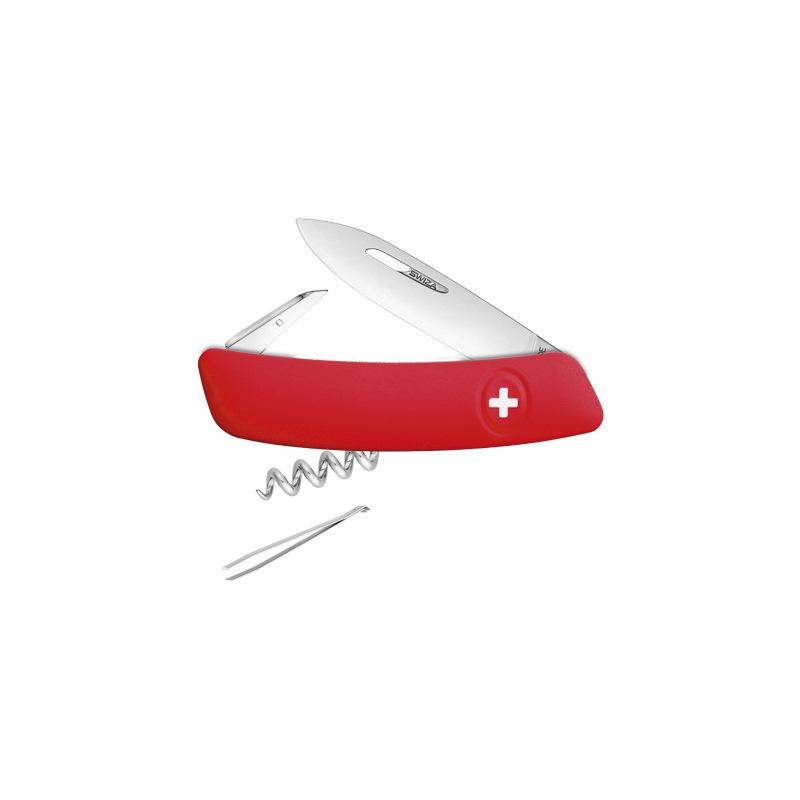 Briceag multifunctional D01, SWIZA, Otel, 6 Functii, 7.5 cm, Rosu