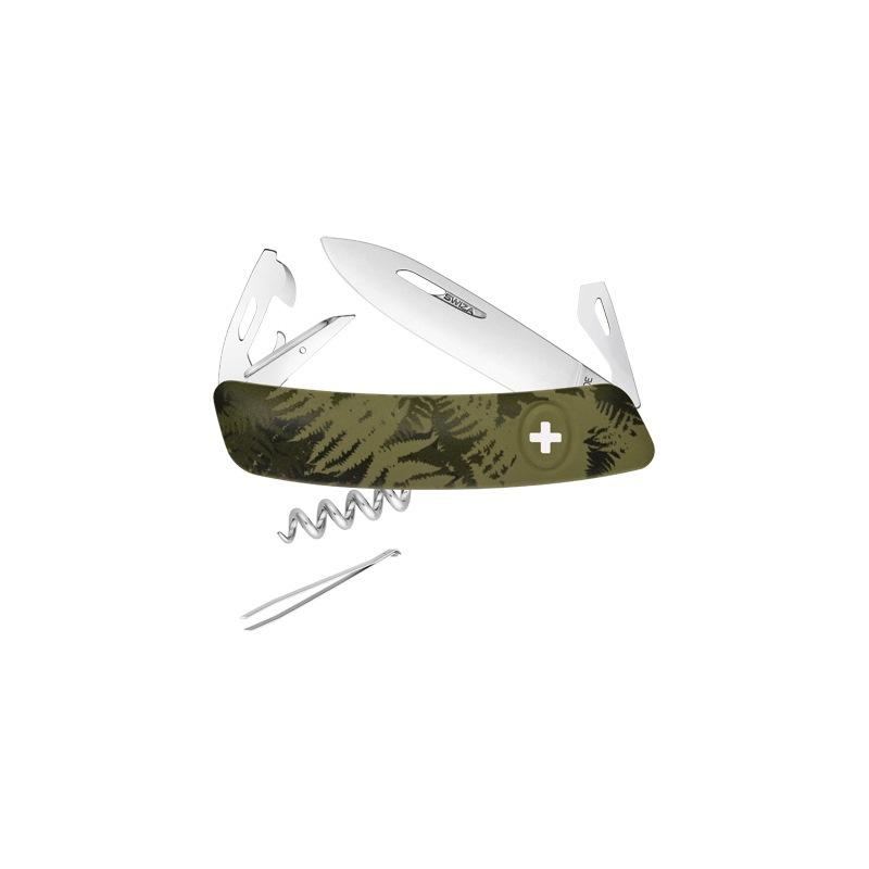 Briceag multifunctional C03 Silva, SWIZA, Otel, 11 Functii, 7.5 cm, Verde
