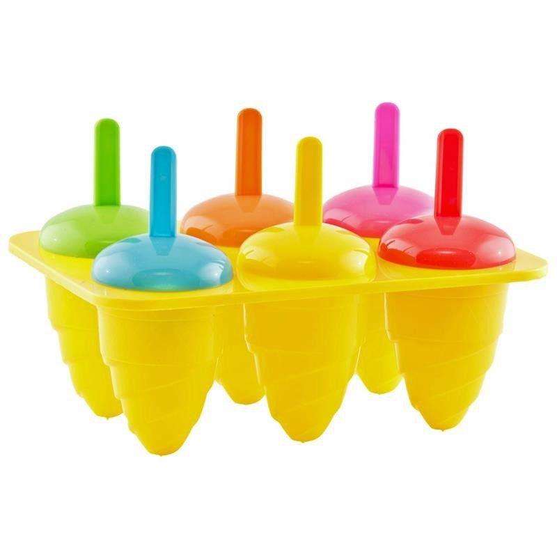 Matrita inghetata pe bat, Orion, Plastic, 6 compartimente, Galben