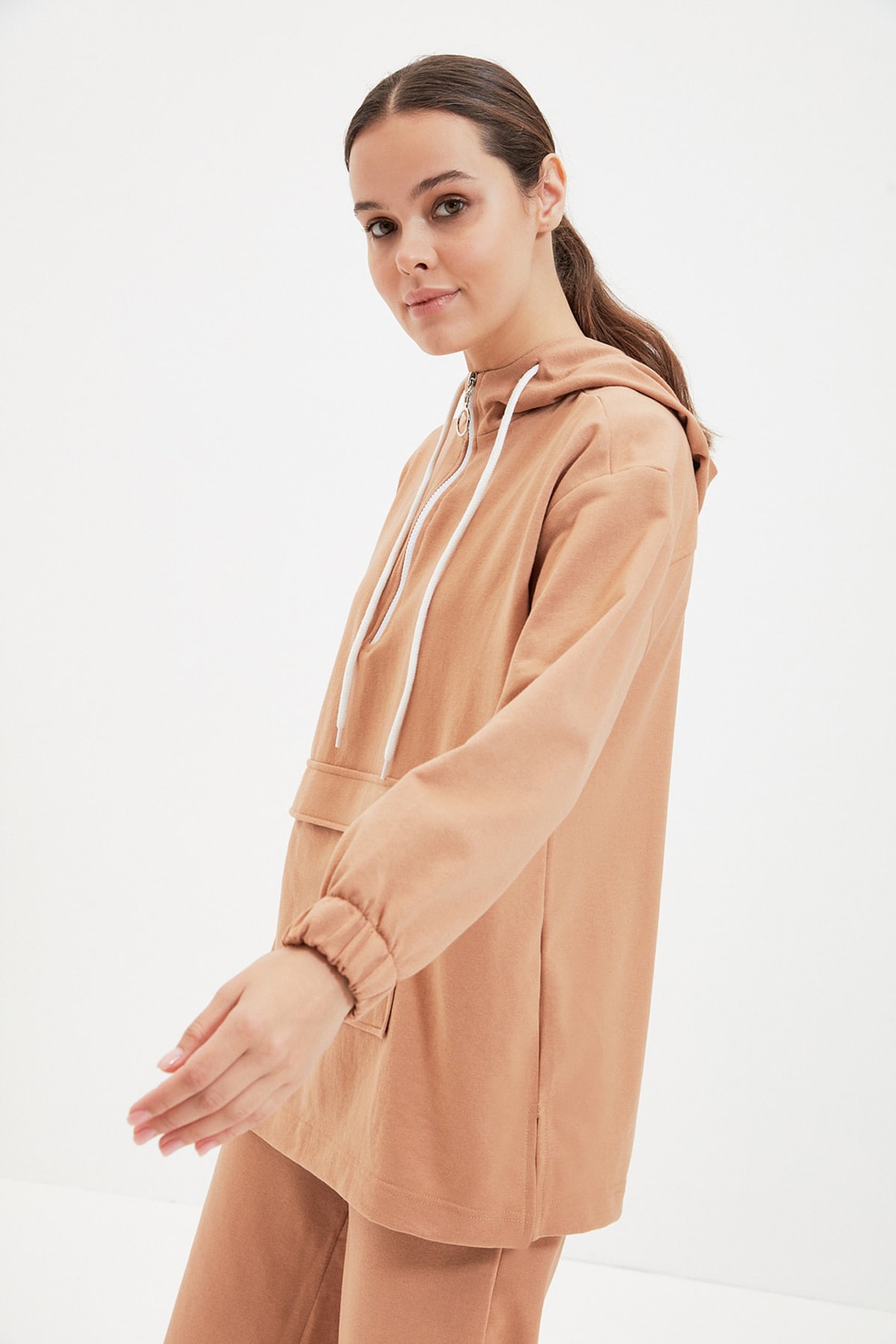 Trendyol, Trening din amestec de bumbac, Maro camel