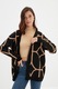 Trendyol, Cardigan supradimensionat cu maneci cazute, Negru/Maro camel, S-M