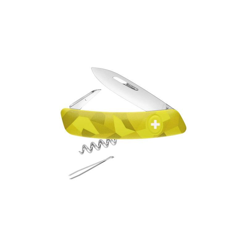 Briceag multifunctional C01, SWIZA, Otel, 6 Functii, 7.5 cm, Galben