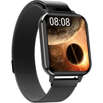 Smartwatch Maxcom FW45 Aurum 2, bratara plasa metalica, Gri inchis Smartwatch Maxcom FW45 Aurum 2, bratara plasa metalica, Gri inchis