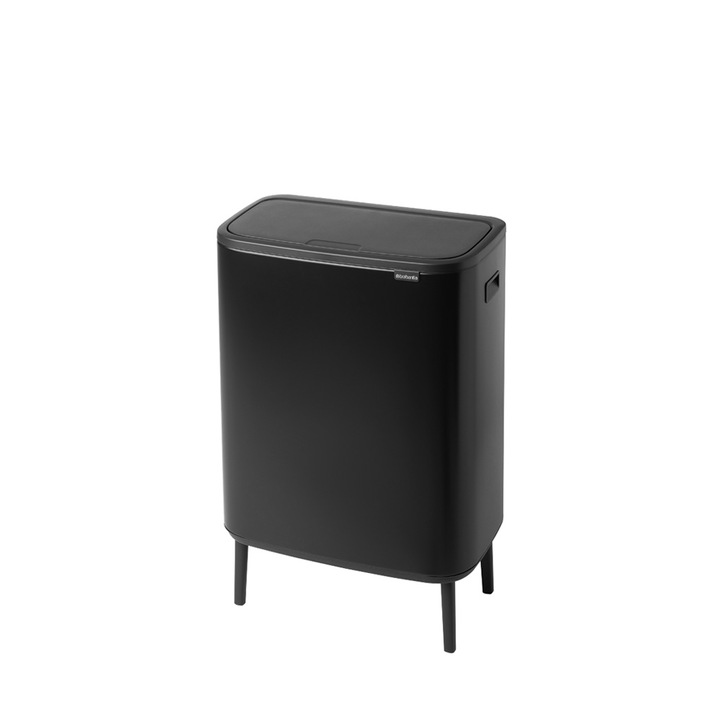Cos de gunoi BRABANTIA Touch Bin Bo, Otel inoxidabil, 60 L, Negru