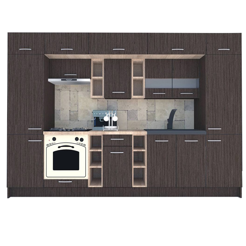 Set Bucatarie Genarom BIGMAR 320, 320 x 225,5 x 60 cm, Alb / Decor 8548