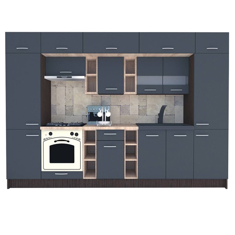 Set Bucatarie Genarom BIGMAR 320, 320 x 225,5 x 60 cm, Alb / Decor 0164