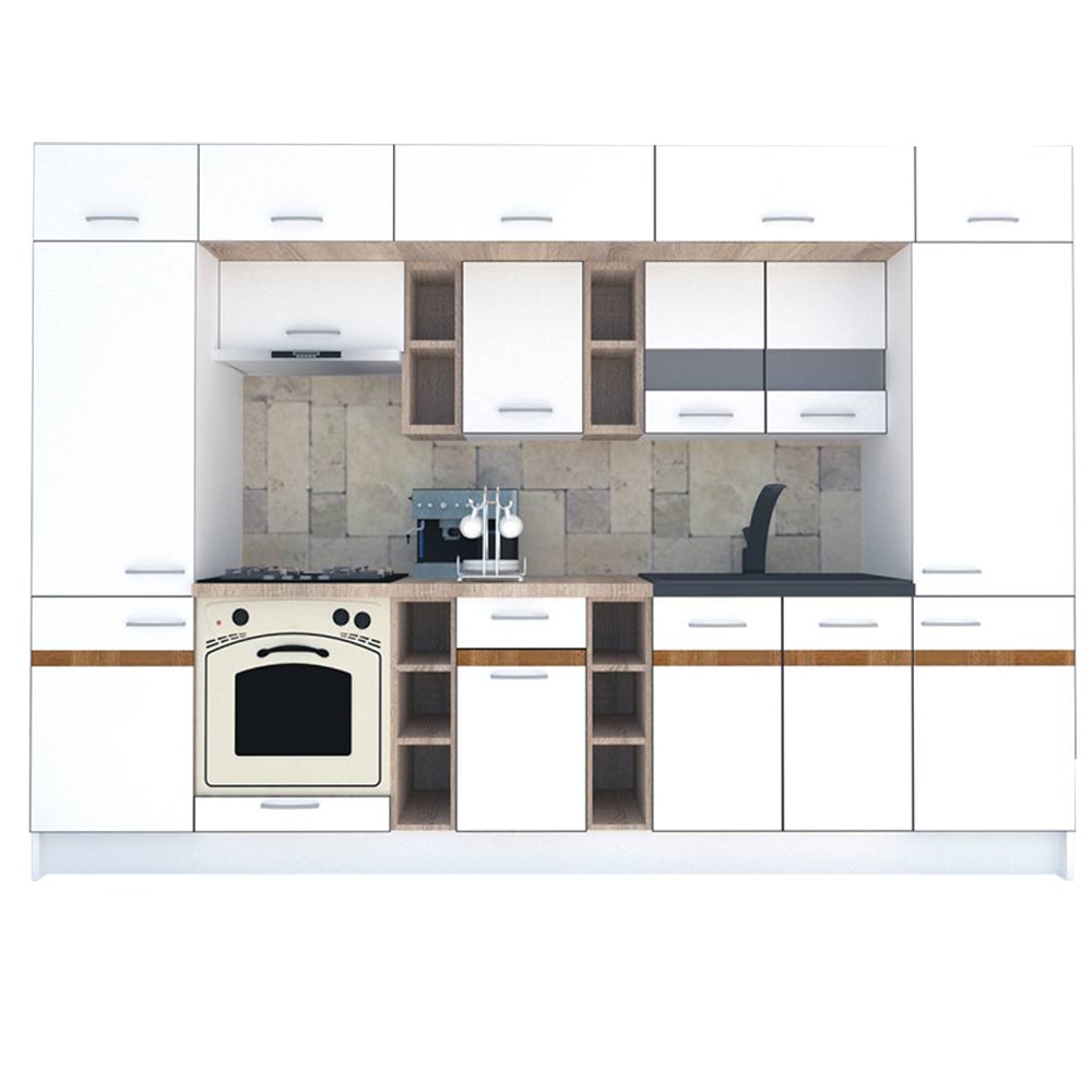 Set Bucatarie Genarom BIGMAR 320, 320 x 225,5 x 60 cm, Alb