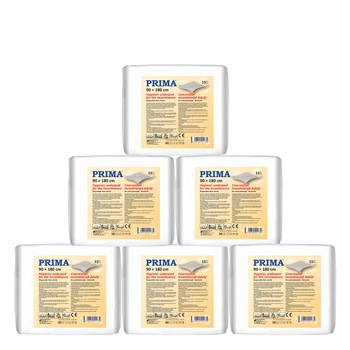 Pachet Cearceafuri Absorbante Incontinenta Adulti, Prima, 90x180cm, 15 bucati x 6 seturi Pachet Cearceafuri Absorbante Incontinenta Adulti, Prima, 90x180cm, 15 bucati x 6 seturi