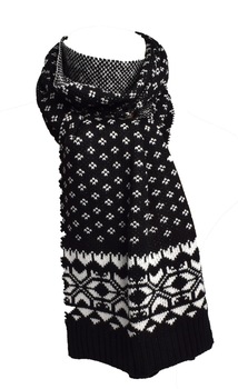 Fular lana, celio, model xmas, negru, 180 x 26 cm Fular lana, celio, model xmas, negru, 180 x 26 cm