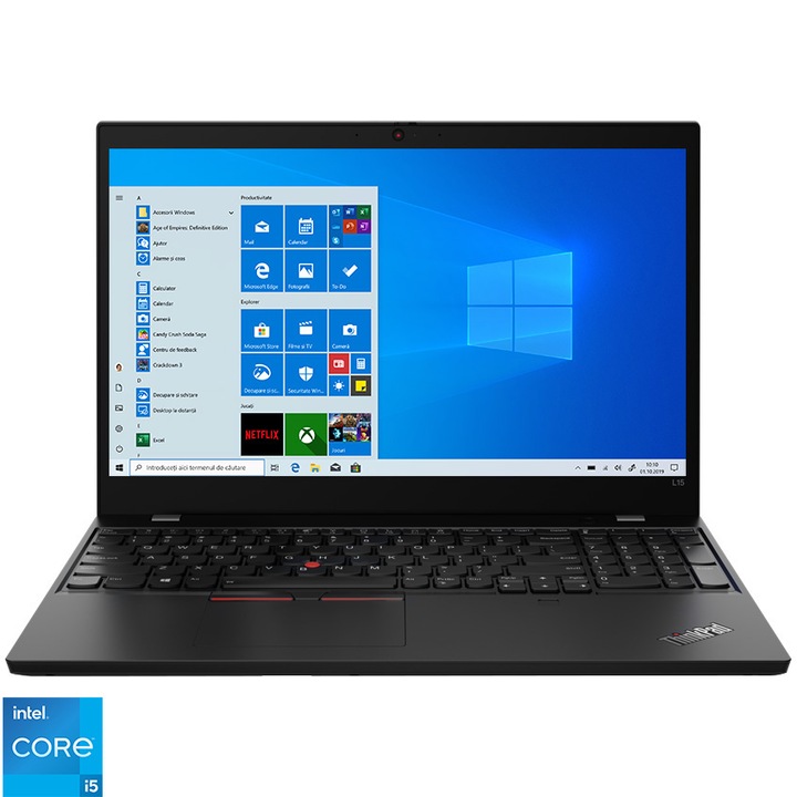 Laptop Lenovo ThinkPad L15 Gen 2 cu procesor Intel Core i5-1135G7, 15.6", Full HD, 16GB, 512GB SSD, Intel Iris Xe Graphics, Windows 10 Pro, Black