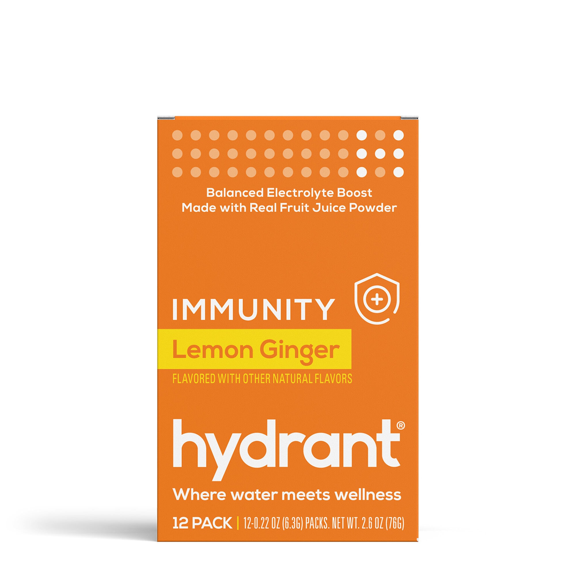 Hydrant Immunity, Electroliti cu Aroma de Lamaie si Ghimbir, GNC, 6,3 Grame