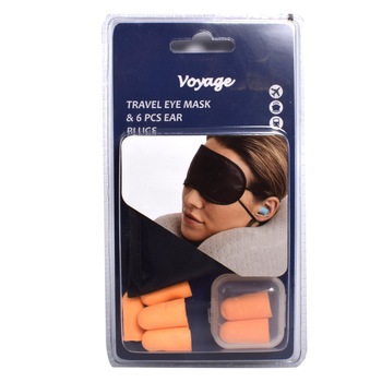 Set accesori de calatorie, TravelZ Voyage, dopuri de urechi, masca de somn Set accesori de calatorie, TravelZ Voyage, dopuri de urechi, masca de somn