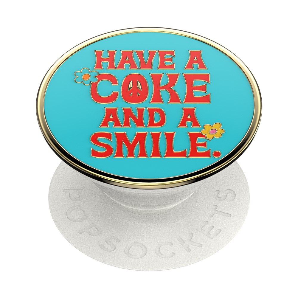 Suport universal de telefon si tableta PopSockets® ,accesoriu metalic PopGrip Enamel Coke Unity Smile
