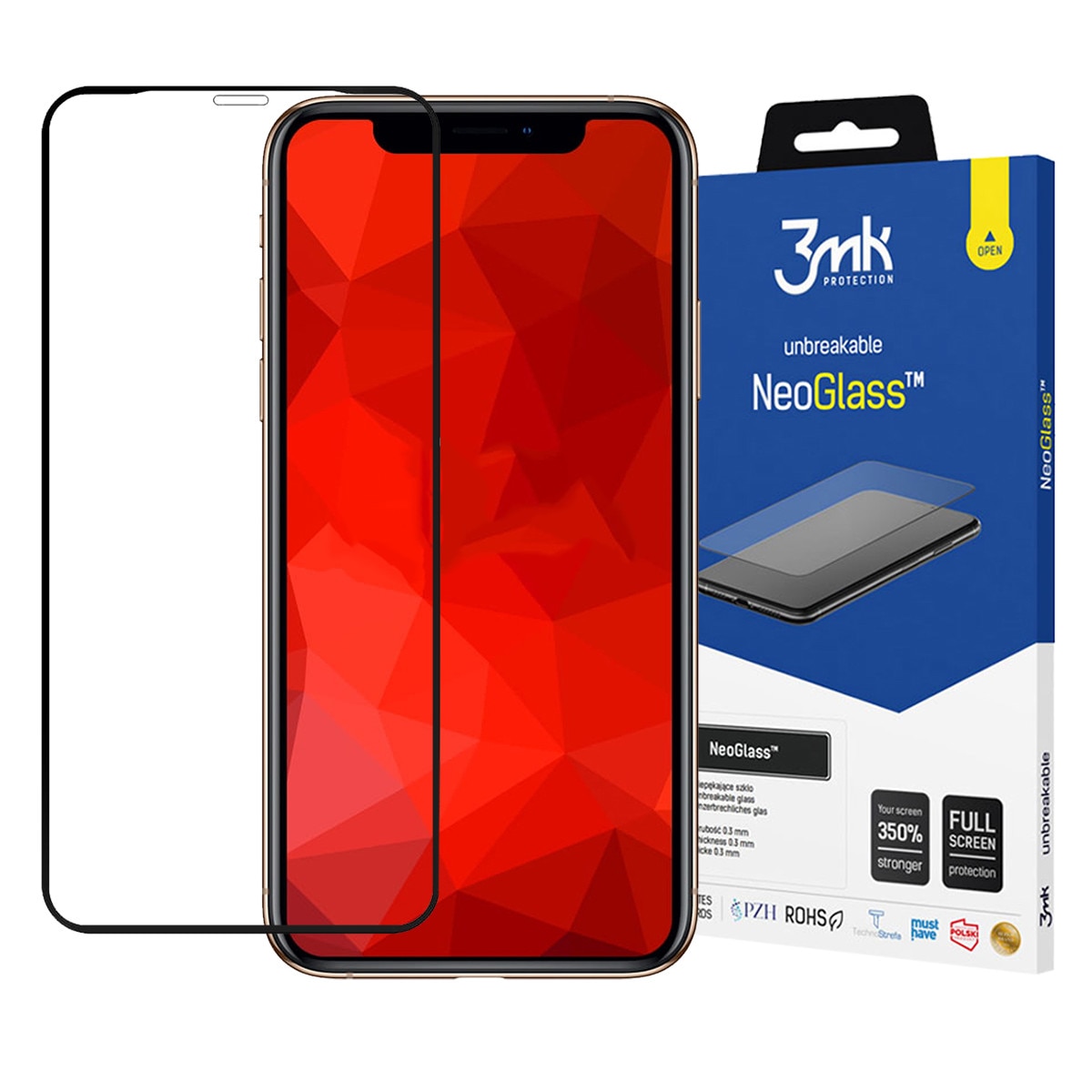 Folie de protectie, 3MK, Compatibil cu 11 PRO MAX / XS MAX, Sticla, Negru