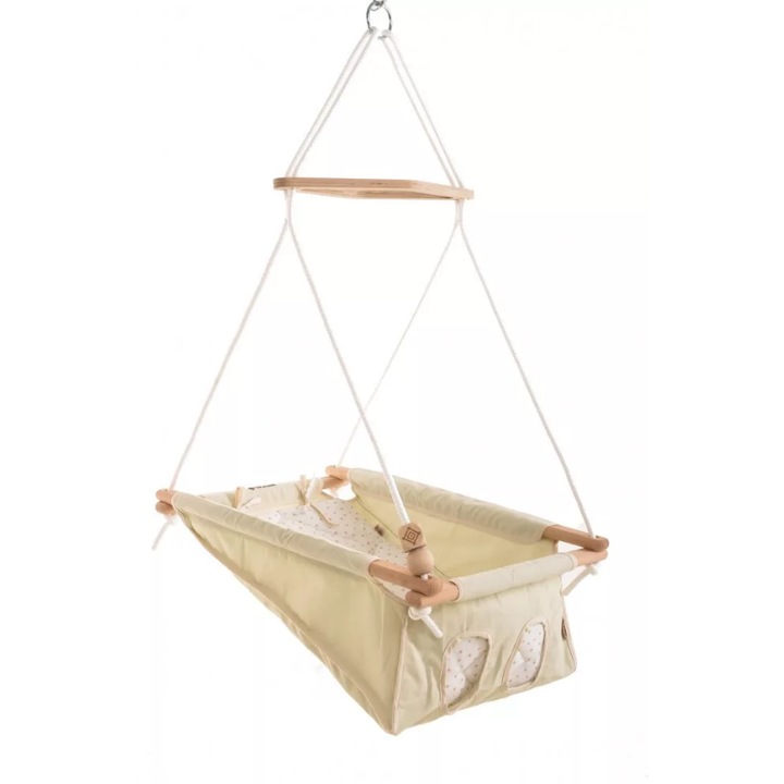 Leagan multifunctional bebelusi, 0 luni – 3 ani, 20 kg, testat TÜV Rheinland, Beige, Stars FW, Incababy