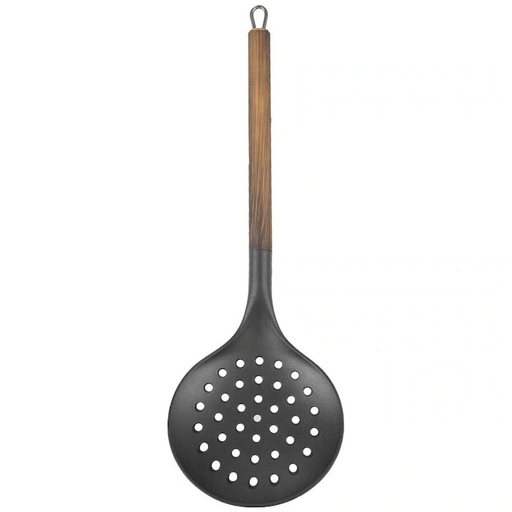 Spatula De Bucatarie, Orion, 35x11 cm, Fabricata Din Material Termoplastic Pbt, Maner Din Metal, Sigura Pentru Vasele Teflonate Si Alte Suprafete Antiaderente, Neagra