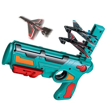 Pistol de jucarie lansator de avioane, cu 4 avioane din carton pentru copii, ATS Pistol de jucarie lansator de avioane, cu 4 avioane din carton pentru copii, ATS