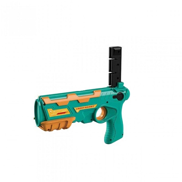 Pistol de jucarie tip lansator cu 4 avioane verde