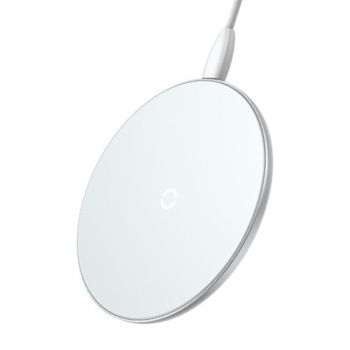 Incarcator wireless inductiv, Baseus Simple, CCALL-JK02, Alb, 10W, Cablu Lightning inclus, 9,3 x 9,3 x 0,5 cm Incarcator wireless inductiv, Baseus Simple, CCALL-JK02, Alb, 10W, Cablu Lightning inclus, 9,3 x 9,3 x 0,5 cm