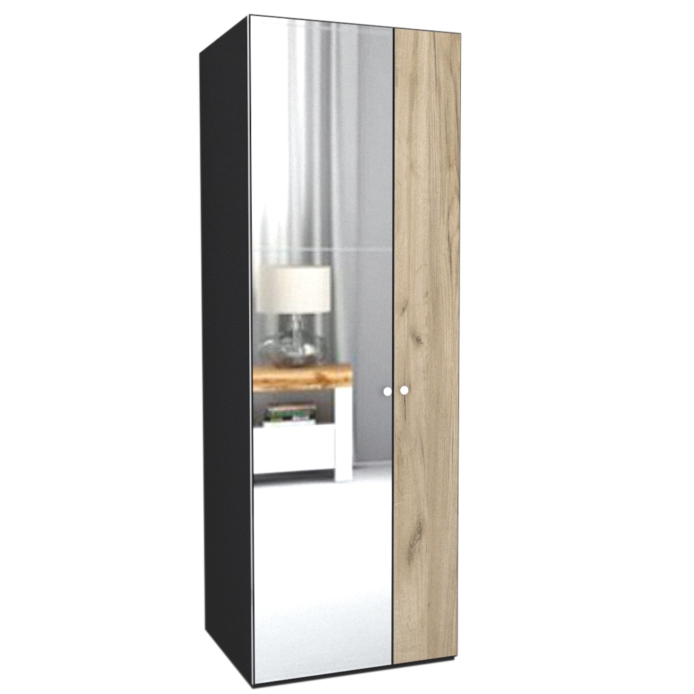 Dulap Genarom LEX D, Decor K002, Oglinda, 75 x 240 x 66 cm