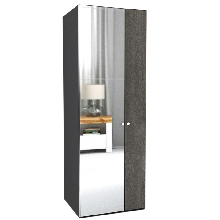 Dulap Genarom LEX D, Decor K352, Oglinda, 75 x 240 x 66 cm