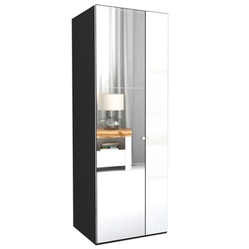 Dulap Genarom LEX B, Gri Lucios / Oglinda, 75 x 218 x 66 cm Dulap Genarom LEX B, Gri Lucios / Oglinda, 75 x 218 x 66 cm