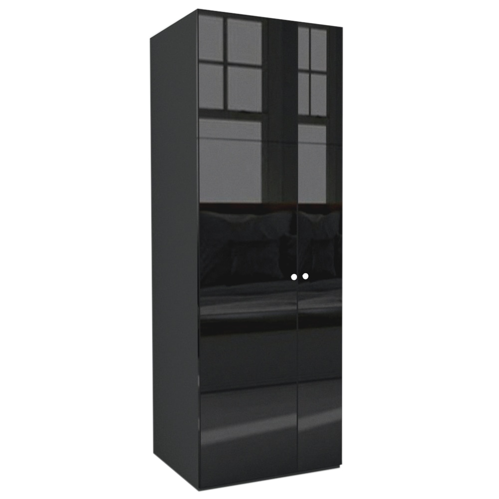 Dulap Genarom LEX D, Negru Lucios, 75 x 218 x 66 cm