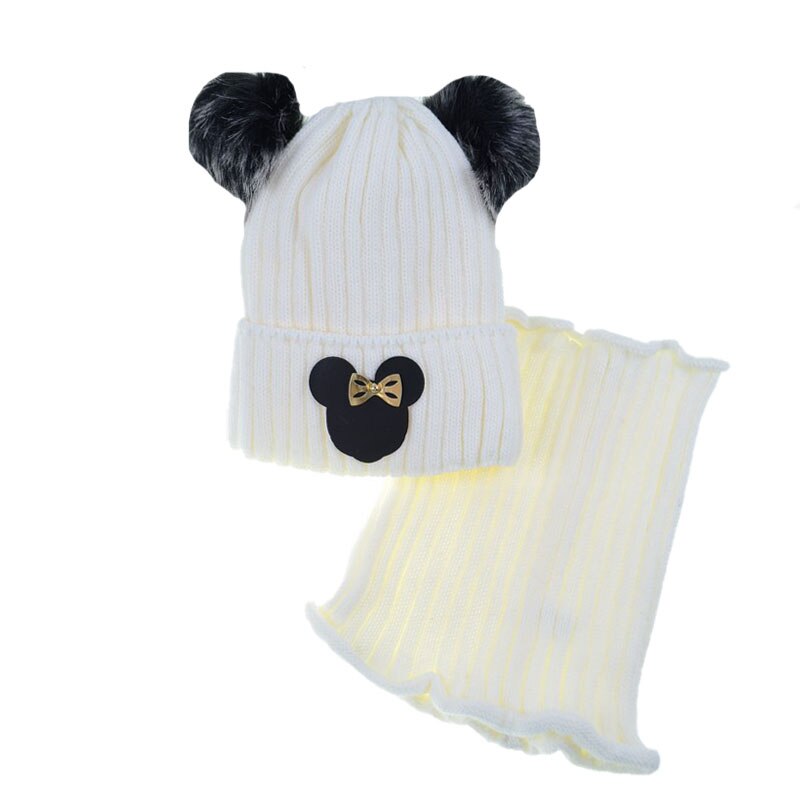 Set 2 piese caciula si fular pentru fete Perfect CFP-6, Alb 65818