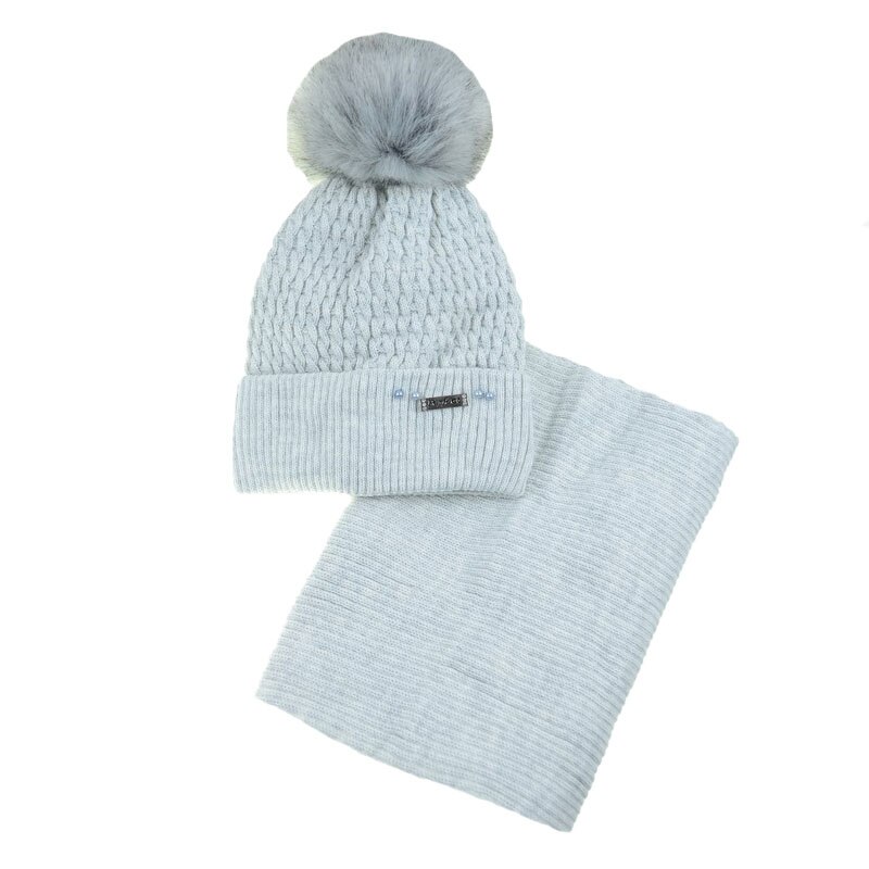 Set 2 piese caciula si fular pentru fete Perfect CFP-4, Gri 65804