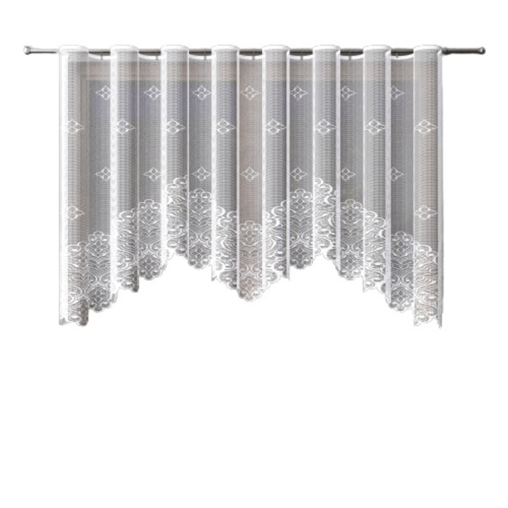 Перде Matylda, С ширит лента, дантела, 250 x 120 cm, 100 % Полиестер, Бял