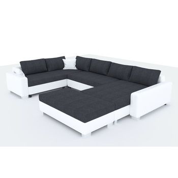 Coltar Mondo , 220x325x80 cm, gri/alb Coltar Mondo , 220x325x80 cm, gri/alb