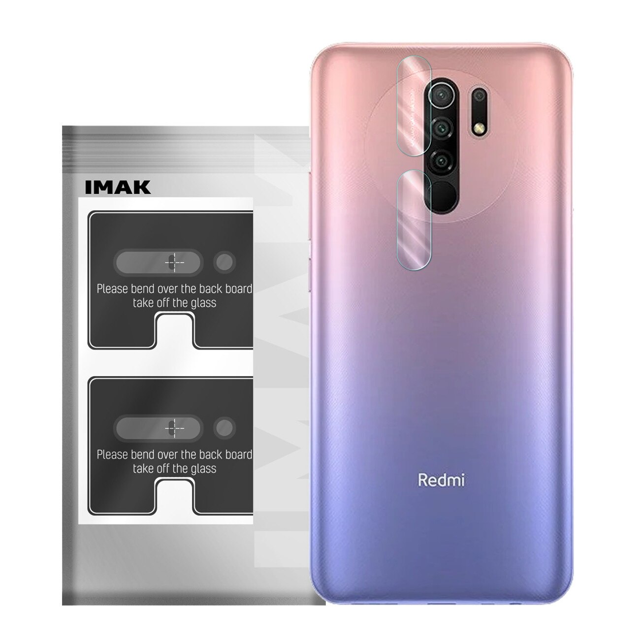 Set 2 folii de protectie, IMAK, Compatibil cu REDMI 9, Sticla, Transparent