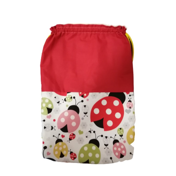 Saculet de gradinita personalizat prin broderie, bumbac, dimensiuni 35x48cm