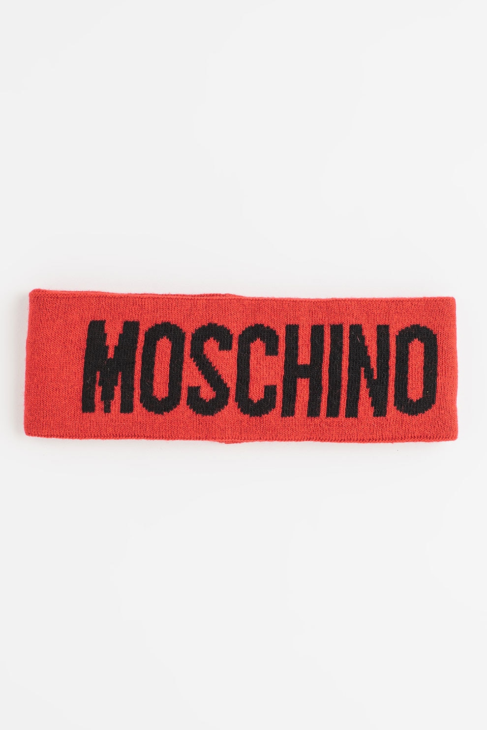 Moschino, Bentita din amestec de lana cu logo, Rosu