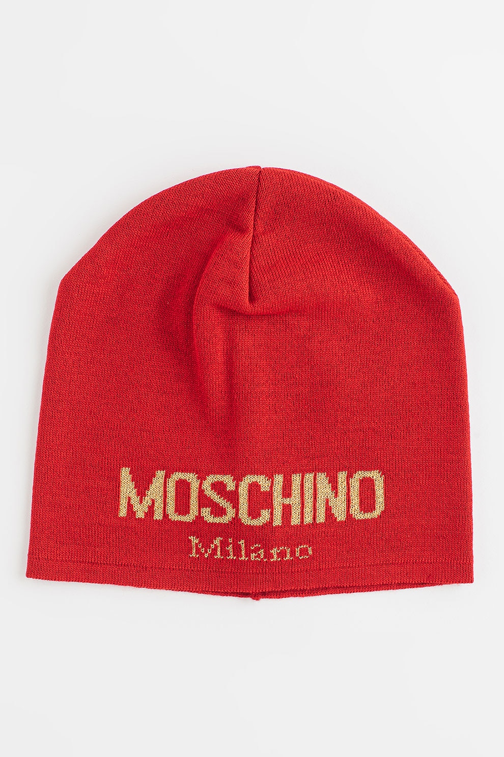 Moschino, Caciula din amestec de lana cu logo, Rosu