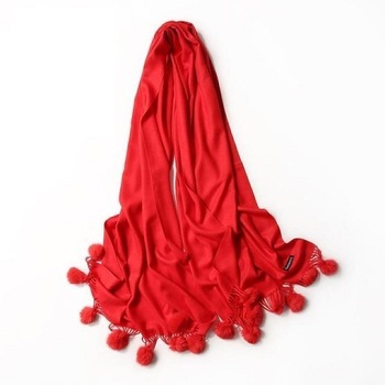 Esarfa casmir tip sal cu ciucuri, rosu, 180x70 cm Esarfa casmir tip sal cu ciucuri, rosu, 180x70 cm