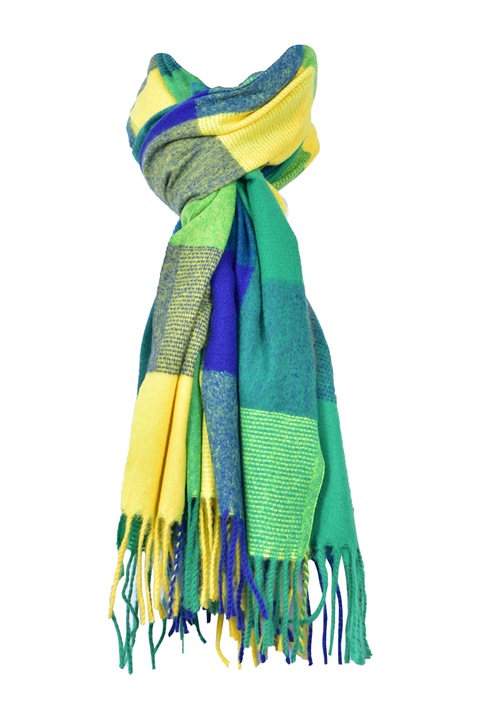 Fular casmir P unisex 7, Dacali, verde/galben