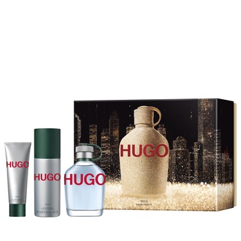 Set cadou Hugo Boss, Hugo Man, Barbati: Apa de Toaleta, 125 ml + Deodorant Spray, 150 ml + Gel de dus, 50 ml Set cadou Hugo Boss, Hugo Man, Barbati: Apa de Toaleta, 125 ml + Deodorant Spray, 150 ml + Gel de dus, 50 ml