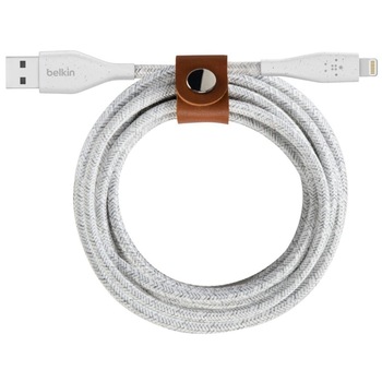 Cablu de date, compatibil Apple, Belkin DuraTek Plus MFi USB-A / Lightning Cable 3m, alb Cablu de date, compatibil Apple, Belkin DuraTek Plus MFi USB-A / Lightning Cable 3m, alb