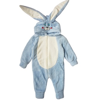 Salopeta polar cu gluga baieti, Iepuras, Bleu Salopeta polar cu gluga baieti, Iepuras, Bleu