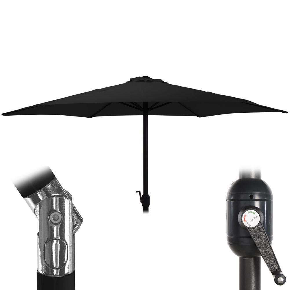 Umbrela plaja/gradina, Ambiance, Poliester/Aluminiu, 260 cm, Negru