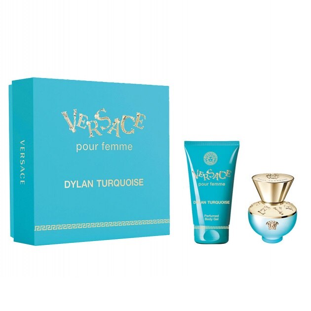 Set Versace Dylan Turquoise pour Femme Apa de Toaleta 30 ml, Gel de dus 50 ml